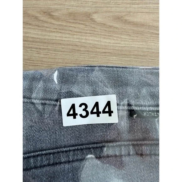 Mother The Pixie Dazzler Ankle Fray Jeans Digging Up Dirt Grey Button Fly 33